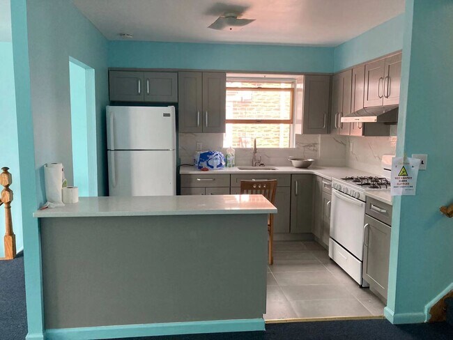 Newly renovated kitchen with brand new cabinets and stone countertops. - 1758 80th St