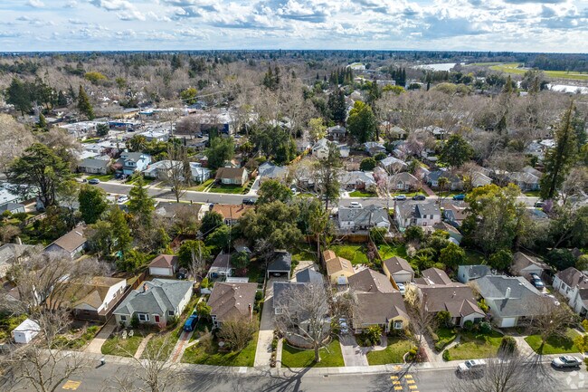 An aerial view of homes in South Sacramento.