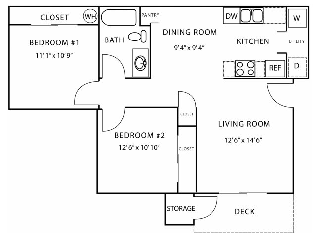 2BR/1BA - Orchard Heights Apartments