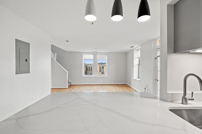 New, completely renovated lower level (view from kitchen) - 1308 Clifton St NW