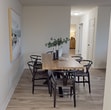 This 920 square foot apartment in London, ON, offers a well-designed living space with two bedrooms and two bathrooms. The open-concept layout combines the kitchen, dining, and living areas, creating a seamless flow for daily life and entertaining. The kitchen features white cabinetry, ample counter space, and full-sized appliances, including a built-in microwave.

Large windows throughout the apartment provide abundant natural light and city views, enhancing the sense of spaciousness. The living room opens to a balcony, perfect for enjoying fresh air and outdoor views. The dining area accommodates a round table, ideal for intimate meals or casual gatherings.

The primary bedroom, measuring 190 square feet, offers a generous space with room for a queen-sized bed and additional furniture. Both bedrooms feature wood-look flooring and ample closet space. The bathrooms are equipped with modern fixtures, including vanities with storage and tiled flooring.

Throughout the apartment, neutral tones create a calming atmosphere, allowing for personalization with decor. The unit also includes in-unit laundry facilities and a closet for additional storage. Located at 405-445 Sugarcreek Tr, this apartment combines modern comfort with urban convenience.