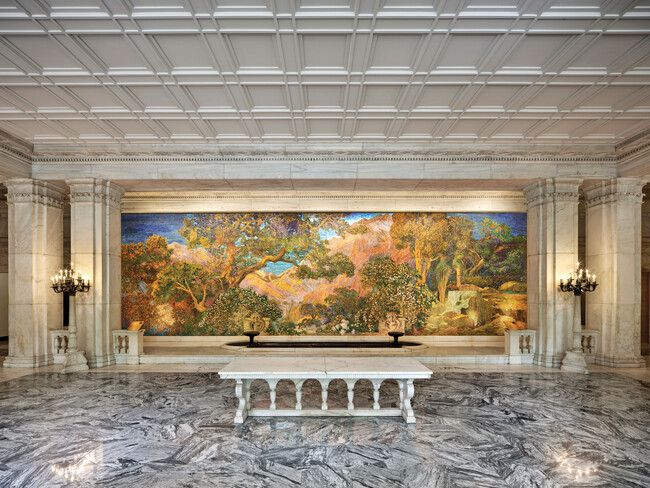 Lobby features renowned Tiffany mosaic featuring 100,000 pieces of favrile glass - Lyndon at The Curtis