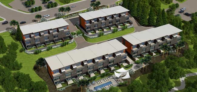 Representación del edificio - FLOW Townhomes PhaseI