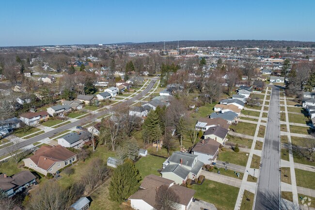 Aerial Neighborhood Homes in Solon Ohio.