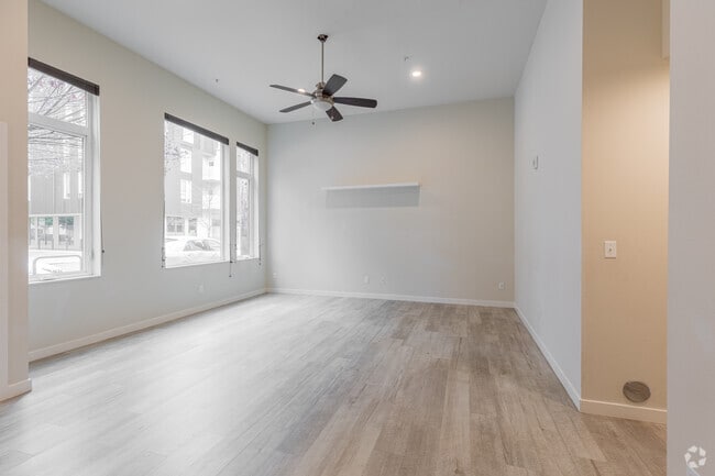 2BR, 1BA - 935SF - Living Room - Skidmore Apartments