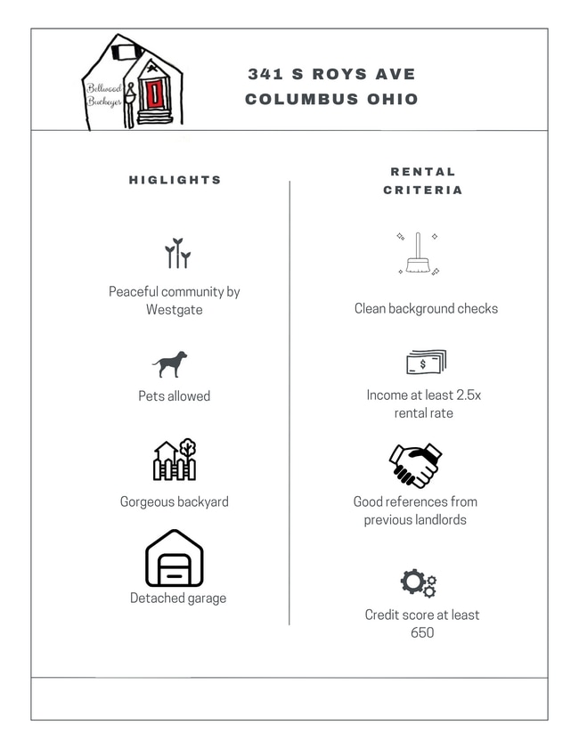 Rental Features and Criteria - 341 S Roys Ave