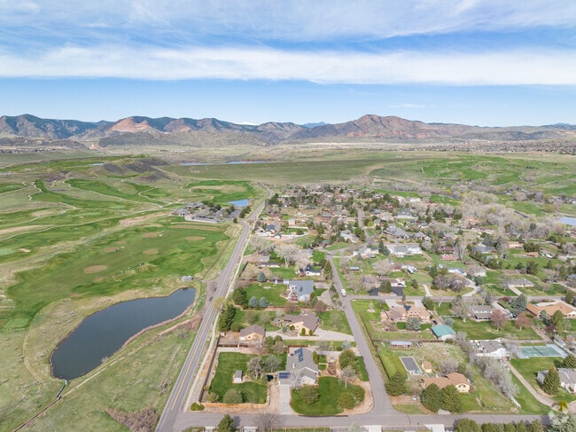 Rows of residential houses border Bear Creek Lake Park and it's multitude of activities.