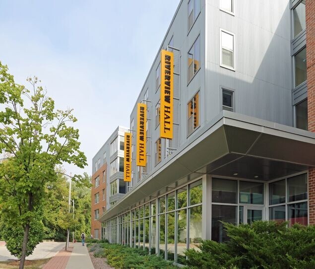 The sleek, modern RiverView Hall