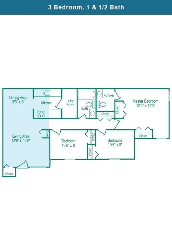 3 habitaciones/1,5 baños - Village at Mitchell Pond