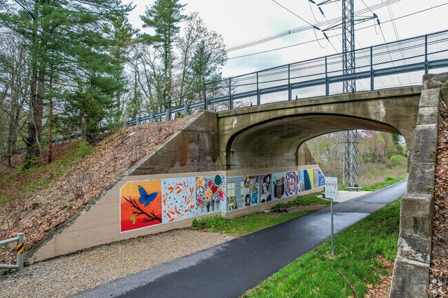 Murals line the walls along the trails in Burchard Park in Weston.