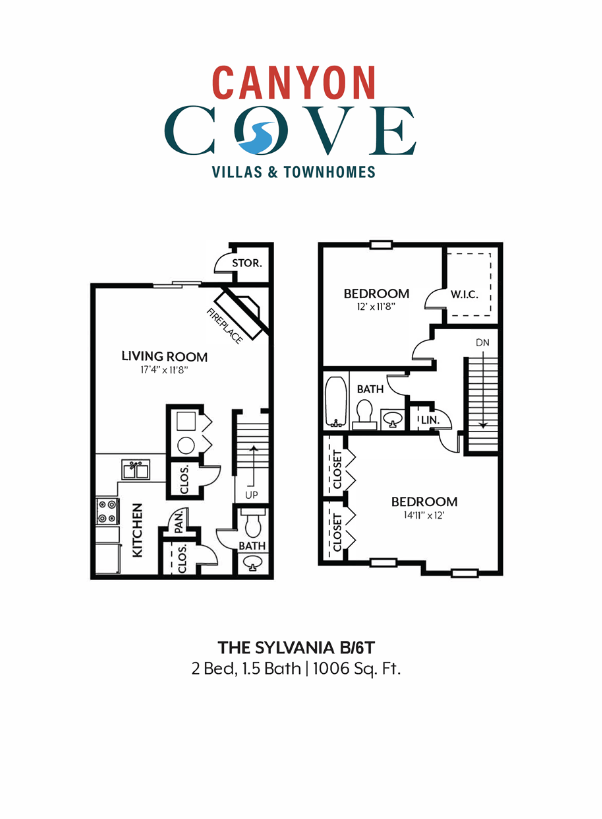 Canyon Cove Villas and Townhomes – Sylvania 2 Bedroom 1.5 Bath Townhome