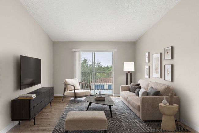 Las casas cuentan con pisos estilo madera y balcón o patio privado con mosquitero. - Pine Lakes Preserve