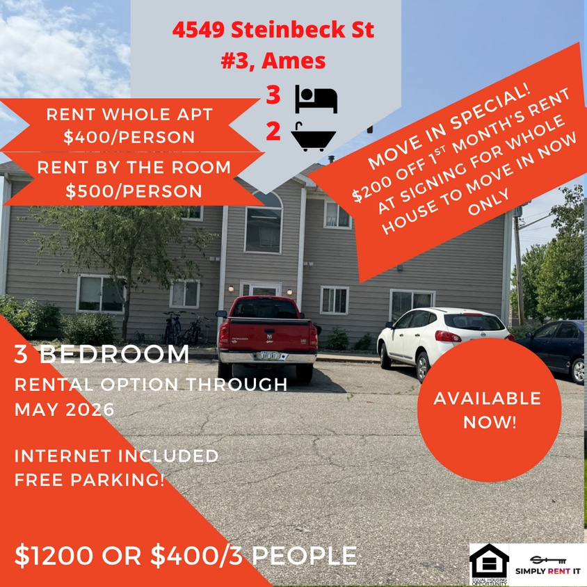 Primary Photo - 3 Bedroom 2 Bathroom with Internet!