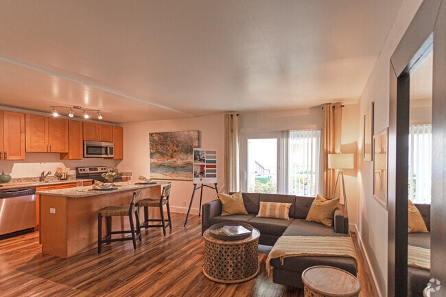 1BR, 1BA - Living Room - Innovo Living On Waters Apartments