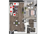 1 Bedroom, 1 Bathroom, 806 SQFT