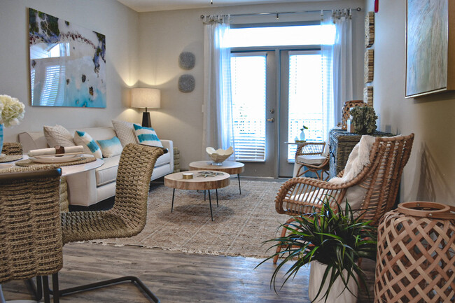 Living and Dining Area with French Doors - Hawthorne at Smith Creek