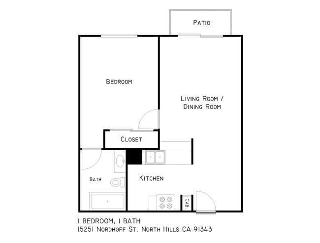 1BR/1BA - Nordhoff Apartments