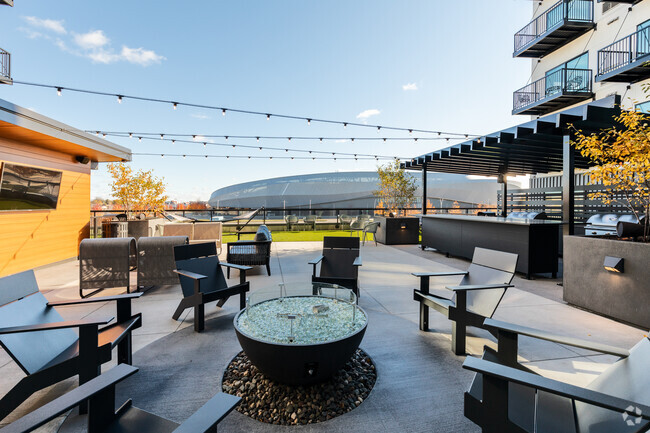 Fire Pit - Amenity Deck - View of A - The Pitch Apartments