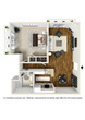 1BR 1BA - Plan E