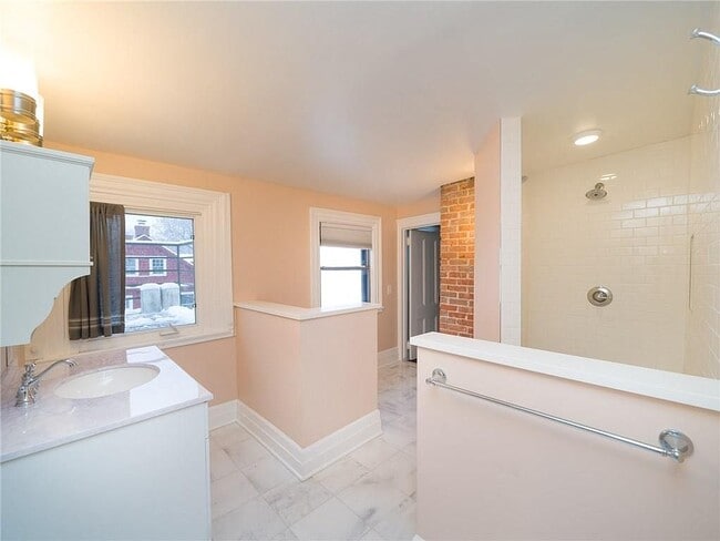 Bathroom - walk in shower, multiple shower heads, heated floors - 240 Culver Rd