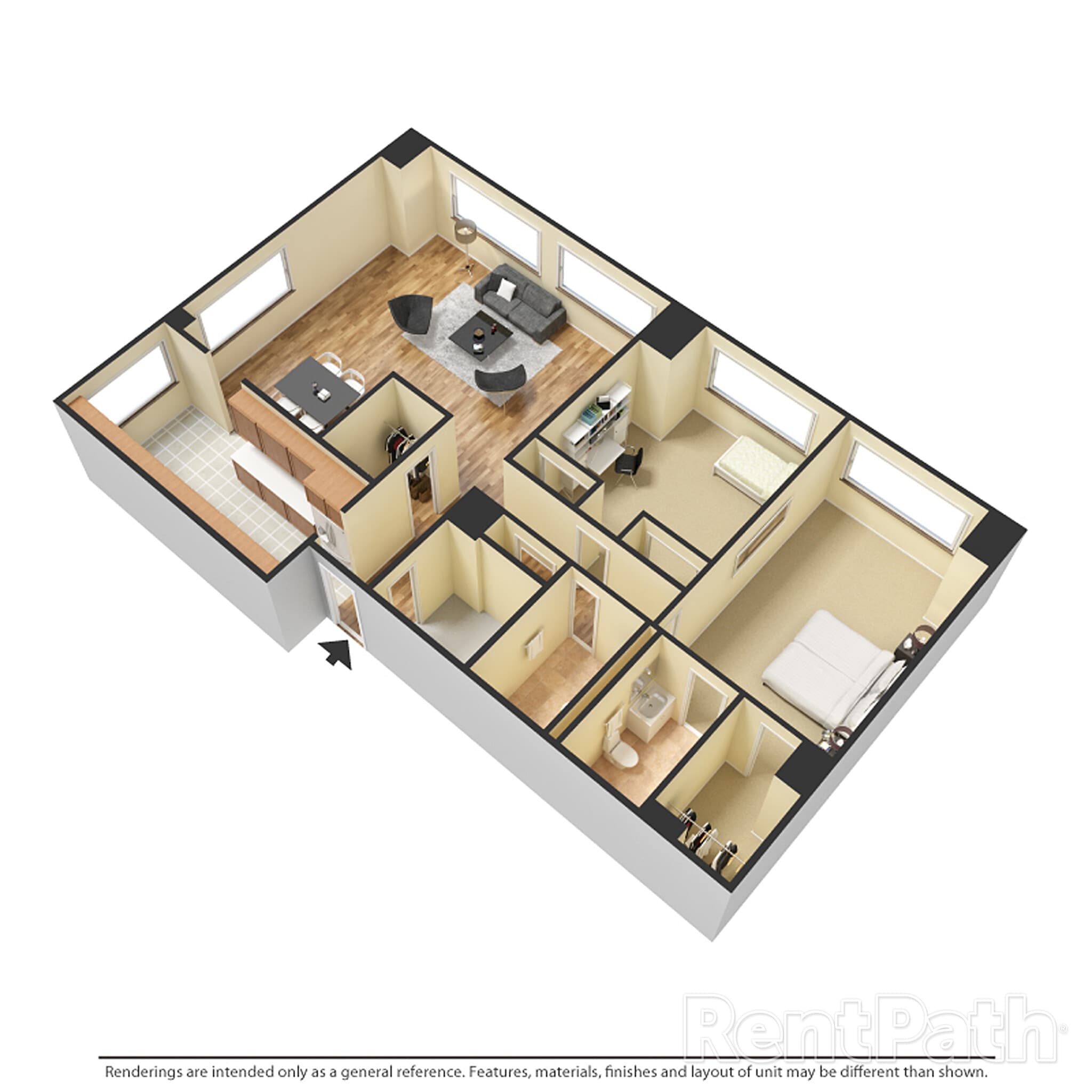 Marine Towers West – 2M2 - 2 Bdrm, 2 Bath-MED