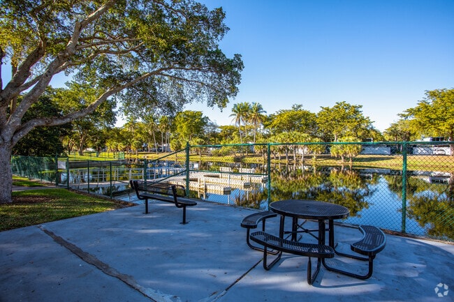 Picnic area at Miami Lakes Optimist Park.