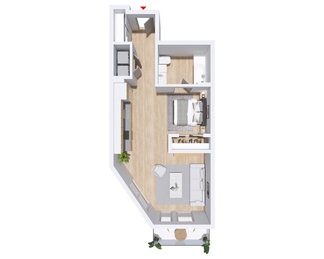 Abierto 1x1 A y B (616-623 pies cuadrados). - The Millwright