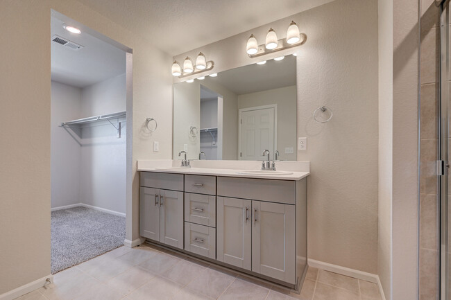 Ensuite with double vanity, shower & walk-in closet - 6383 N Malaya St