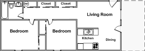 2BR lower level A - 130 West St