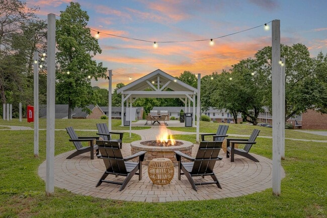 Fire Pit and Seating Area at Lofts at Mill Creek in Winston-Salem, NC - Lofts at Mill Creek Apartments