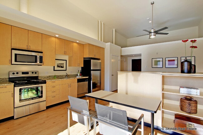 Living to Kitchen - Library Place Apartments