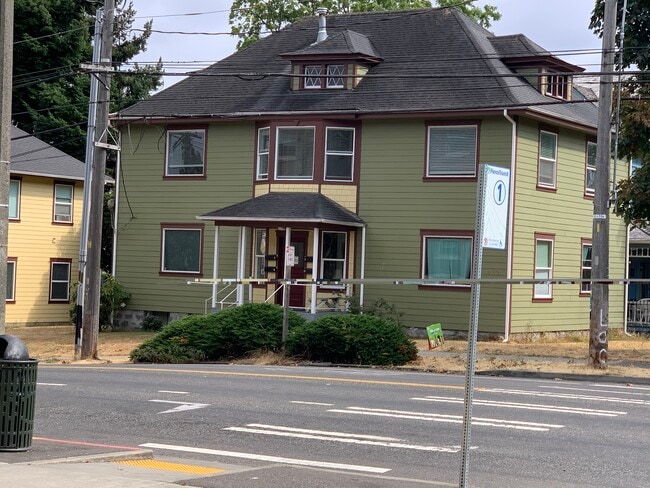 View of secured 4-plex from Wright's Park - 620 6th Ave