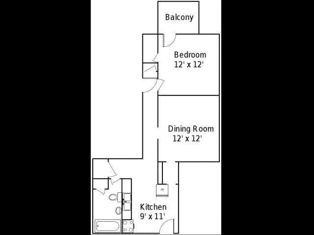 3 Room 1 Bedroom - Parkview Apartments