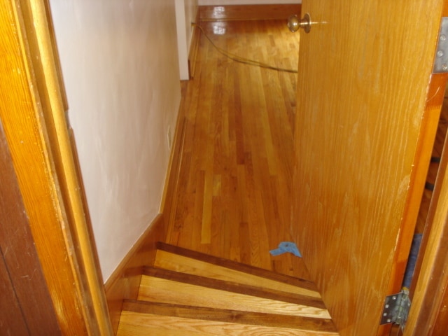 view down the 3 steps into the apt - 604 Bowery St