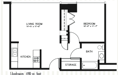 Plano de planta - Crossroads House Apartments