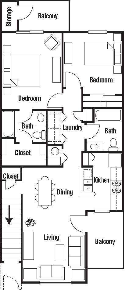 2HAB/2BA con balcón - Autumn Woods