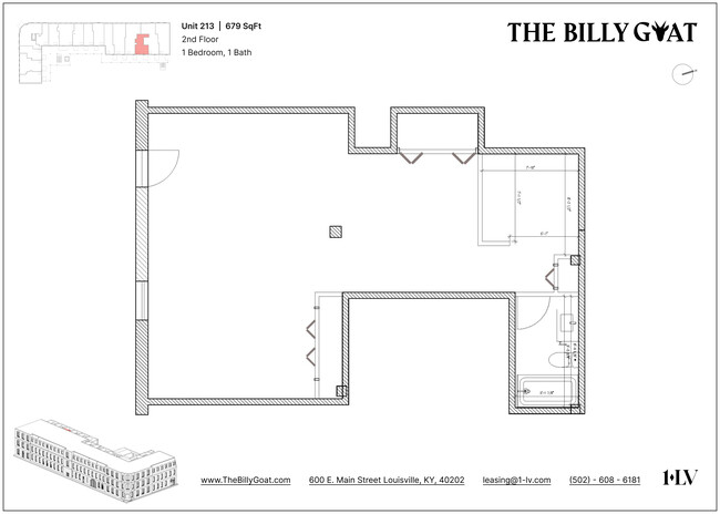 Unit 213 Floor Plan - The Billy Goat