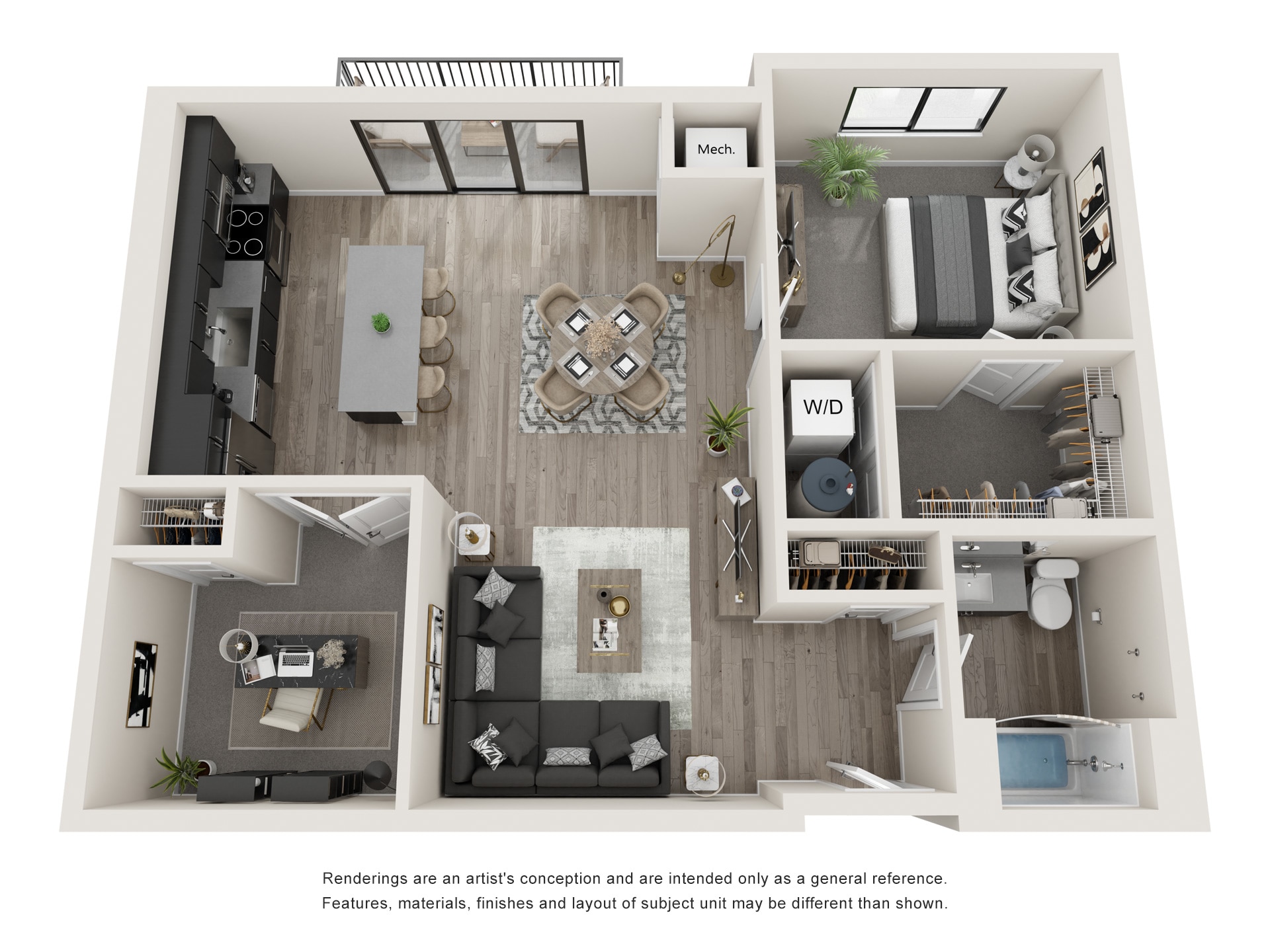 The Abbey Townhomes and Flats – 1bdx1bth with office