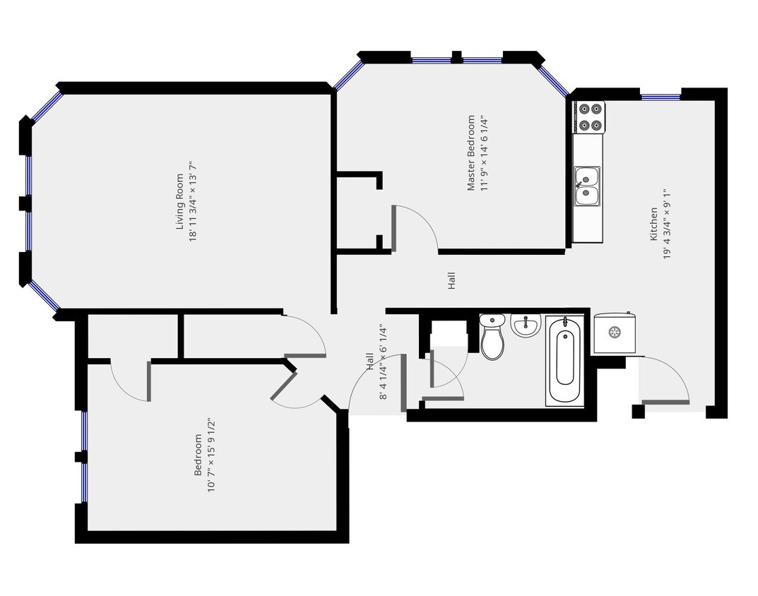 916sf large 2br apartment - 14 N Long Ave