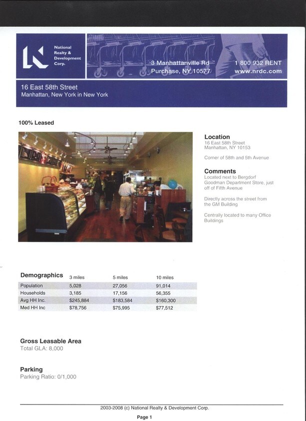 Folleto/volante de marketing - 16 E 58th St