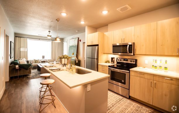 Gourmet Kitchen With Island - Soleil Lofts Apartments