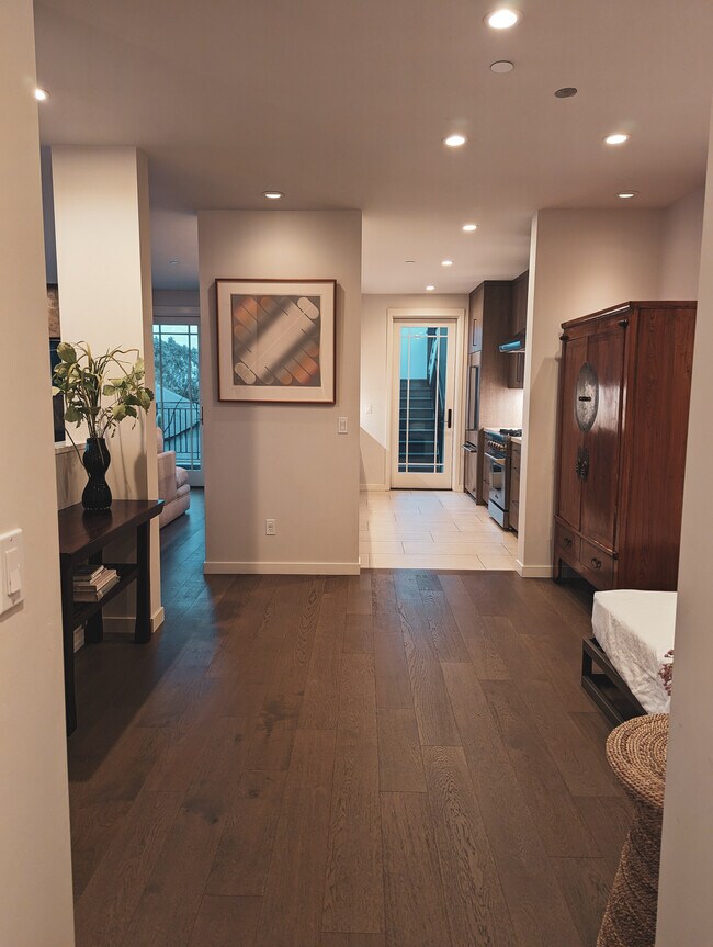 Kitchen down Entry Hall and Daybed - 223 Grand Ave