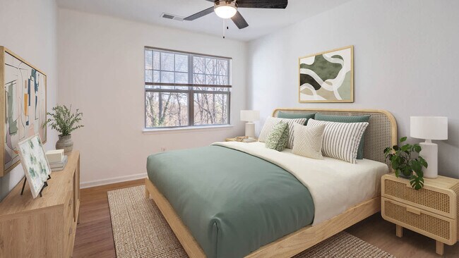 Dormitorio con suelo de superficie dura - Fairchase