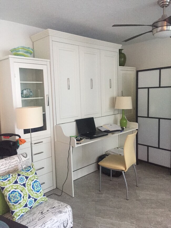 Wall Unit with desk in bumped out area - 3001 S Ocean Dr
