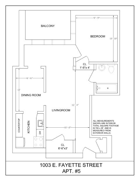 Plano de planta 1003-5 - 1003 E Fayette St