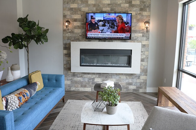 Fireplace and TV - The Quarters Bloomington