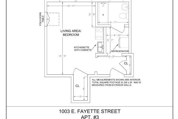 Plano de planta 1003-3 - 1003 E Fayette St