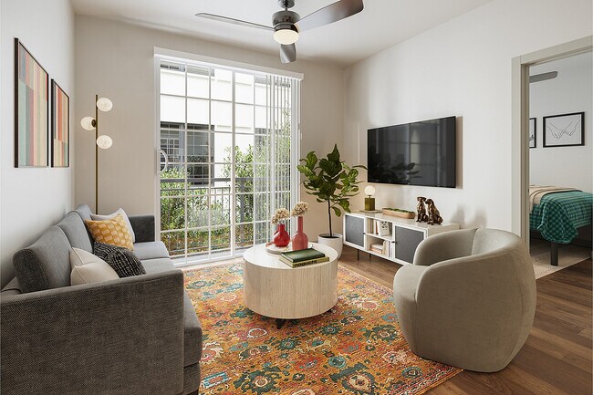 Sala de estar completamente amueblada - Signature on Grand Apartments - Cerca de UTK - Signature on Grand