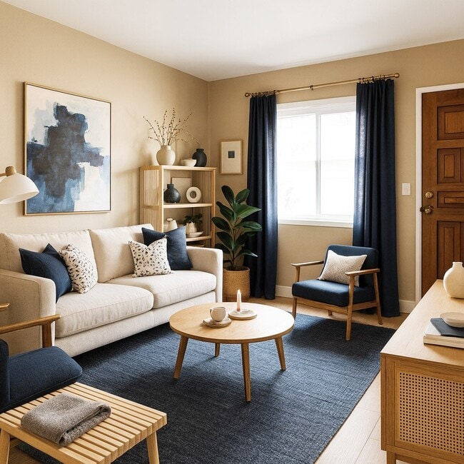 Some images have been virtually staged for illustrative purposes. Apartments are leased unfurnished. - Royal Palms Apartments
