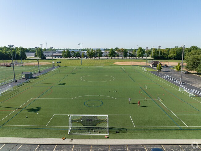 Residents of Montgomery can enjoy a game of soccer at one of the parks in Montgomery.
